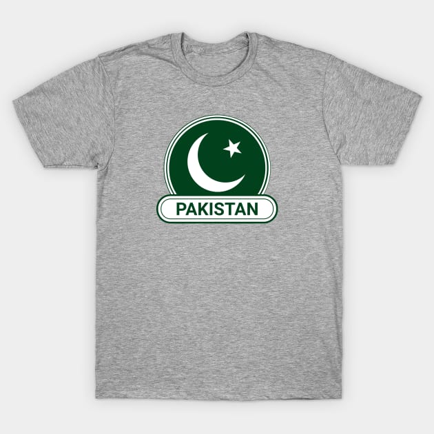 Pakistan Country Badge - Pakistan Flag T-Shirt by Yesteeyear